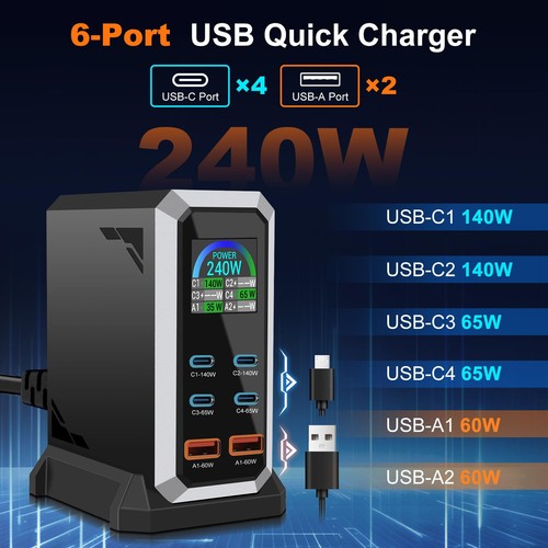 240w usb ladegerät mehrfach - usb,