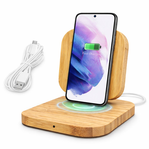 Wireless ladestation 15w holz - wireless,