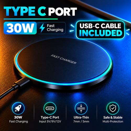 30w wireless charger schnell - 30w,